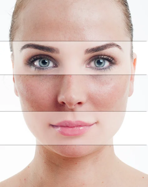 Kusursuz cilt kısımlarıyla güzel kadın yüzü 