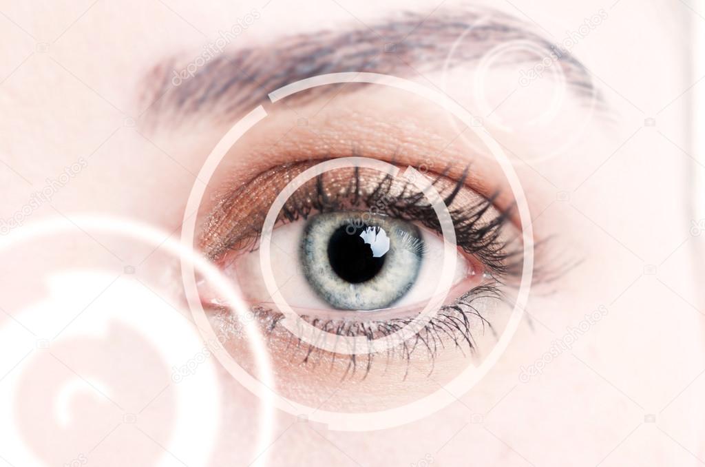 Close-up of digital eye representing new identification technolo