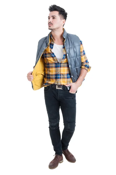 Portrait of a young handsome man wearing modern clothes — Stock Photo, Image
