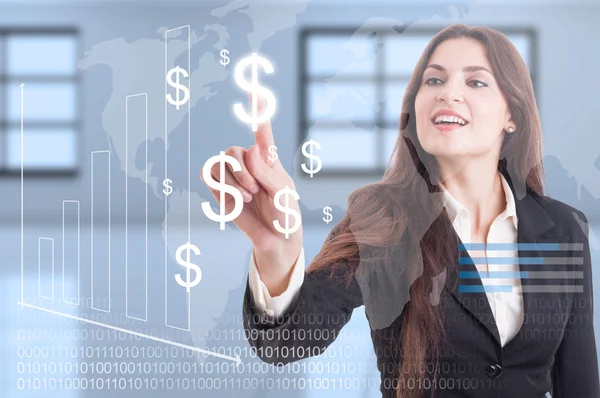 International or worldwide curency transactions with dollar symb — Stock Photo, Image