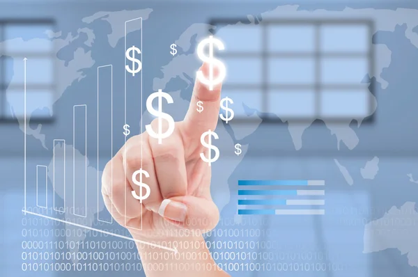 Global economy or dollar curency conversion worldwide concept — Stock Photo, Image