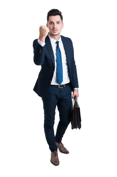 Empreendedor ou chefe gerente ameaçando com seu punho — Fotografia de Stock