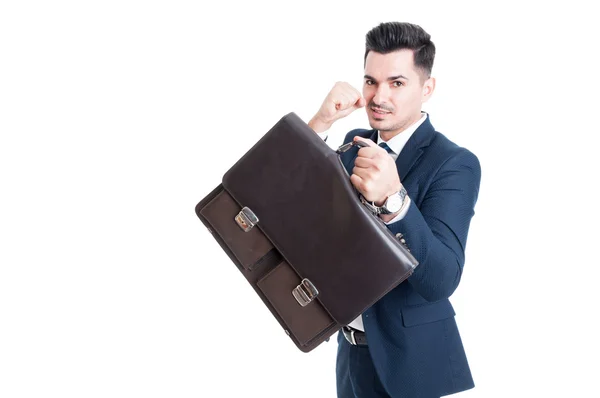 Confident and powerful salesman businessman or banker — Stock Photo, Image