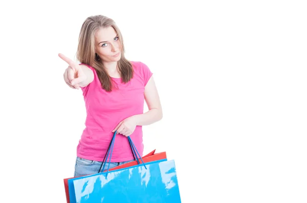 Kein Taschengeldkonzept mehr bei jungen Shopaholic — Stockfoto