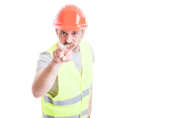 Ingeniero serio haciéndote un gesto —  Fotos de Stock