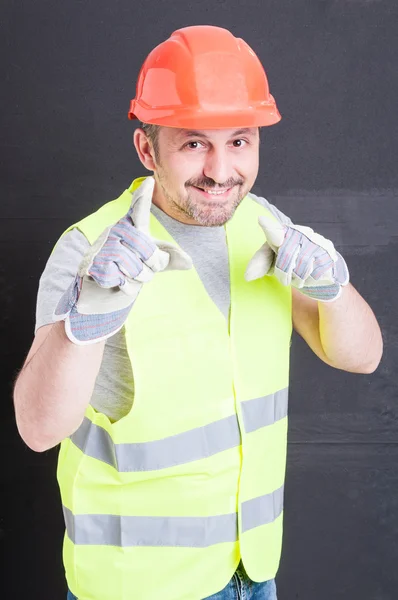 Você é o conceito de homem com construtor bonito — Fotografia de Stock