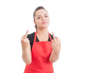 Kaba hipermarket çalışan çift müstehcen jest yapıyor