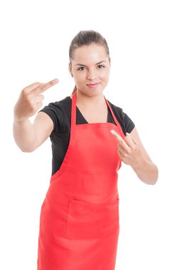 Kadın pazar çalışanı ile saldırgan jest kavramı 