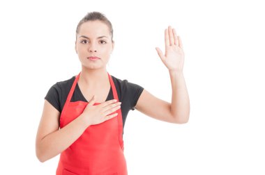 Ciddi hipermarket çalışanı bir şey küfür