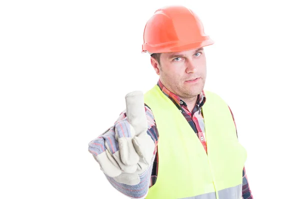 Serious constructor doing refusal gesture — Stock Photo, Image