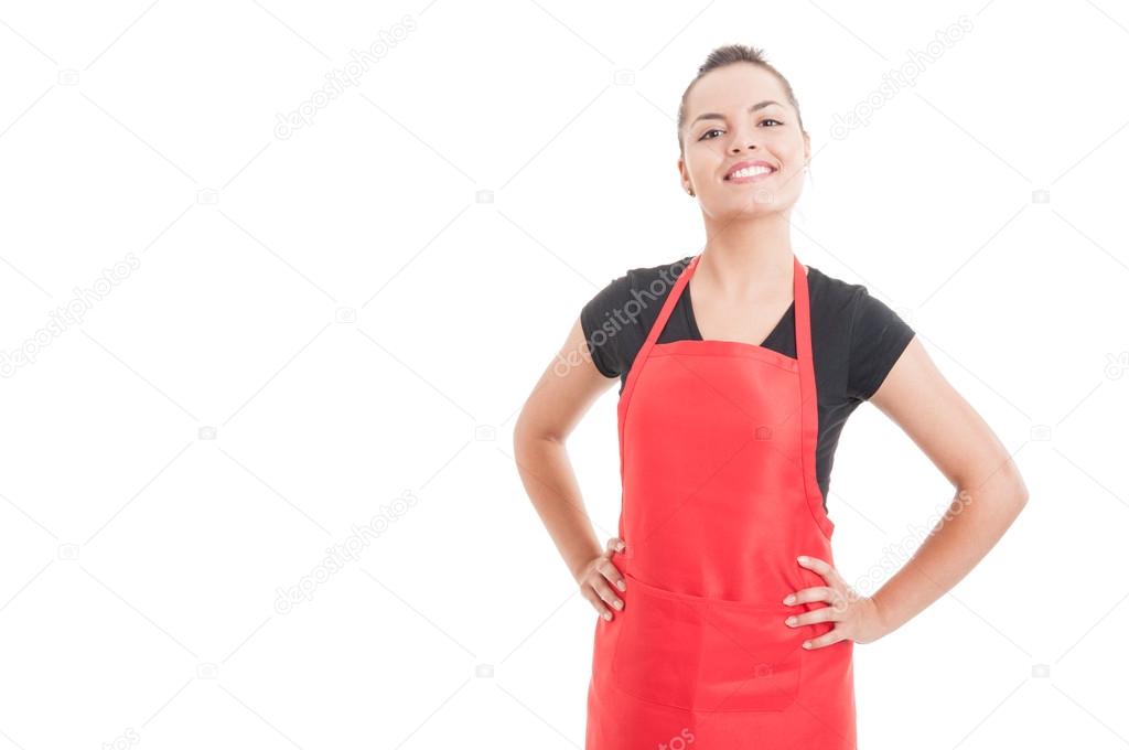Confident smiling employee with positive attitude