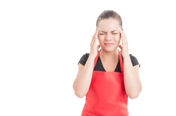 Kopfschmerzen oder Migräne bei Mitarbeiterinnen — Stockfoto