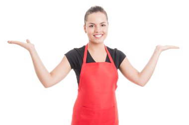 Neşeli çalışan bir şey onun avuç içi tutan