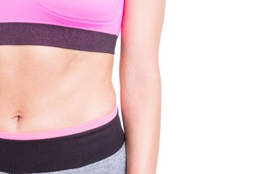 Büstiyer giyen kadın sportif abs Close-Up