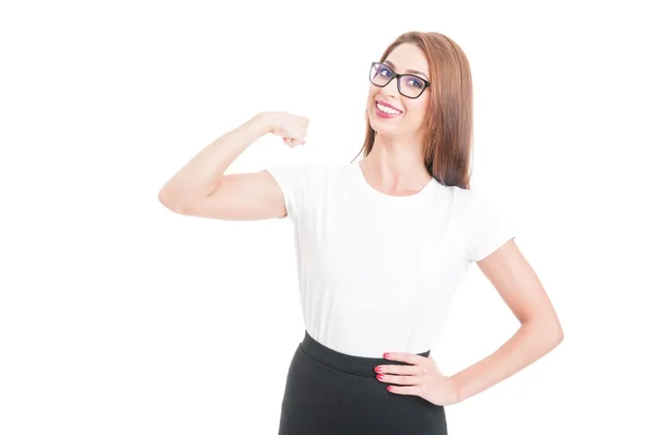 Young and powerful lady with glasses — Stock Photo, Image