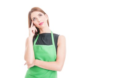 Çekici düşünceli hipermarket satıcı