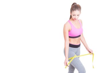 Kadın bacağı teyp hattı ile ölçme