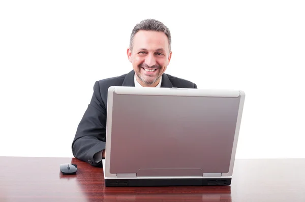 Successful executive business person using computer — Stock Photo, Image