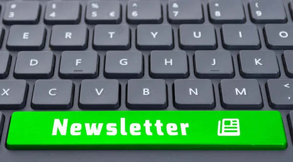 Pulsante di newsletter spazio verde sul concetto di tastiera — Foto Stock