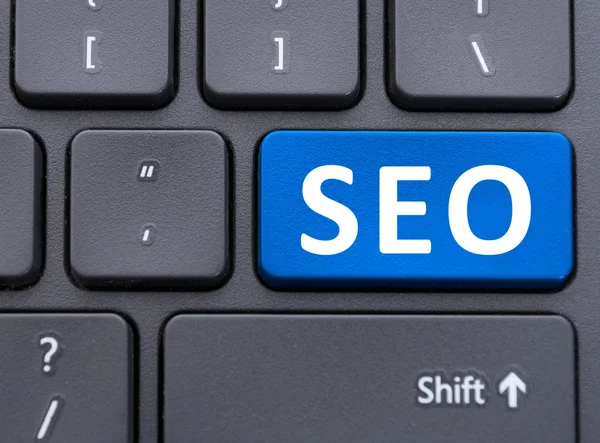 SEO mavi düğme klavye kavramı