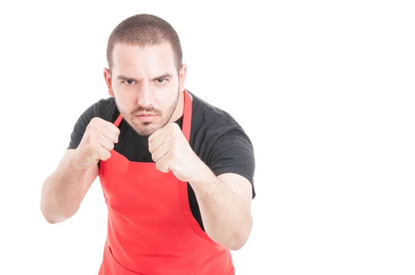 Boze werknemer vechten met iemand — Stockfoto