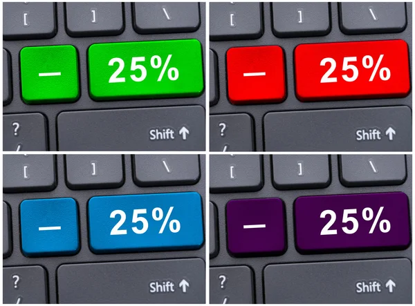 Pulsante con il 25% dicount sulla tastiera — Foto Stock