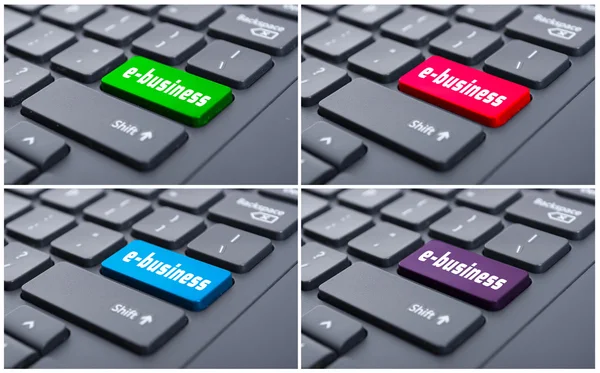 电子商务现代键盘上的键的特写镜头 — 图库照片