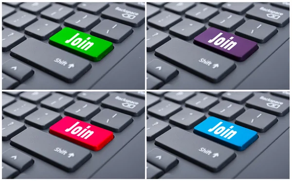 Online-Registrierungskonzept mit Join-Button — Stockfoto