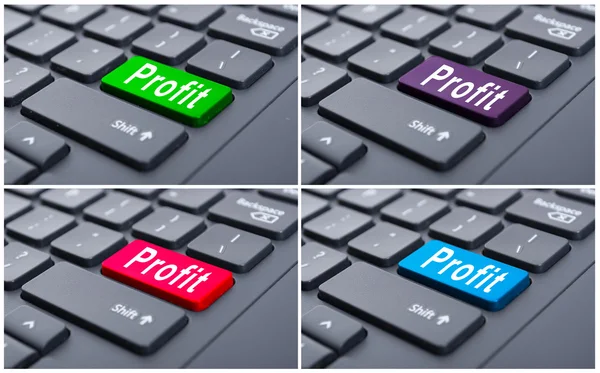 Business concept with profit button on keyboard — Stock Photo, Image