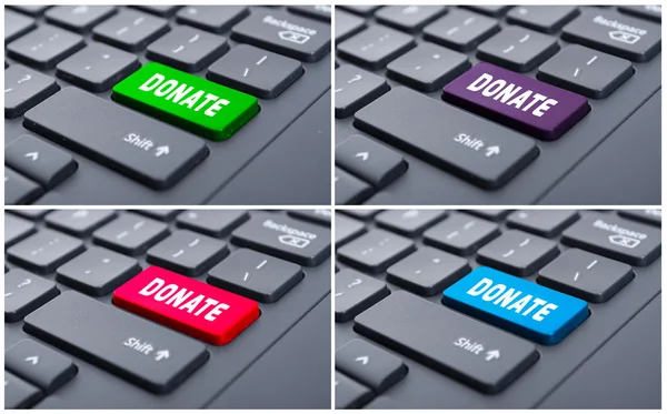 Donar botón en el teclado de la computadora —  Fotos de Stock