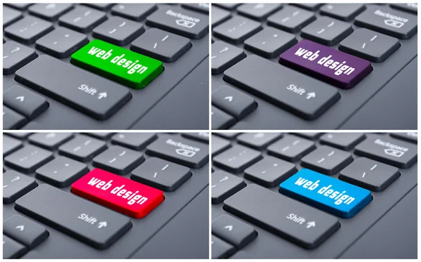 Klavye ile web tasarım düğme — Stok fotoğraf