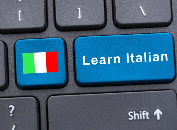Przycisk z flaga Włoch — Zdjęcie stockowe