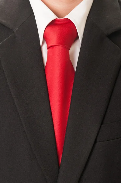 Black suit and red tie — Stock Photo, Image