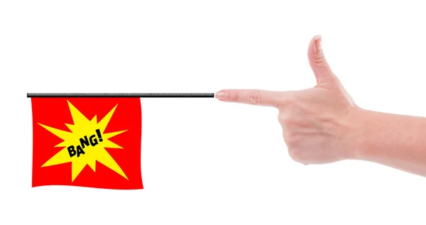 Hand shooting bang flag concept — Stock Photo, Image