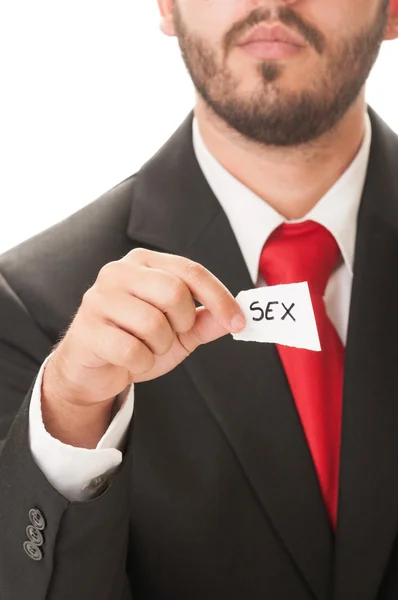 Palavra de sexo escrito em um papel — Fotografia de Stock