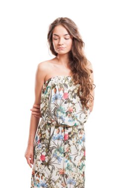 uzun saçlı kadın model poz