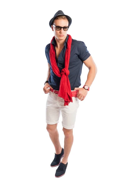 Male model wearing fancy but casual summer clothes — Stock Photo, Image