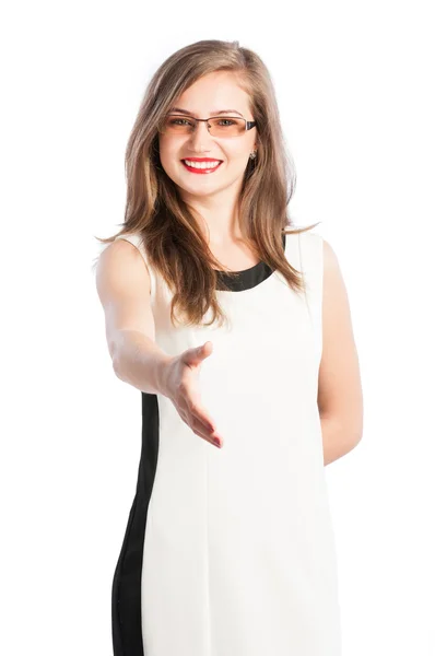 Business woman ready to shake hands — Stock Photo, Image