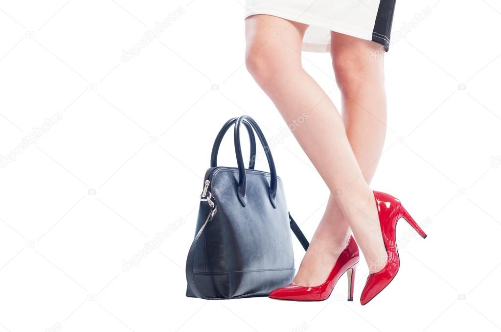 red shoes and purse