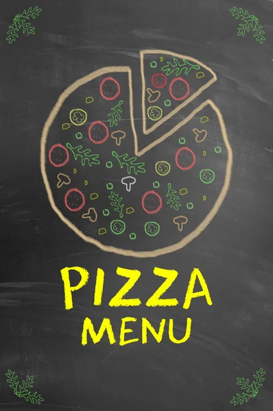 Концепція кольорового меню піци — стокове фото