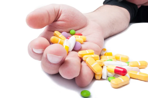 Tabletták függőség fogalma — Stock Fotó