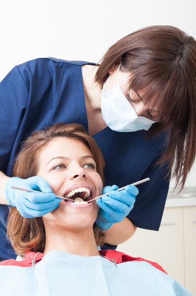 Teeth care in dentist office