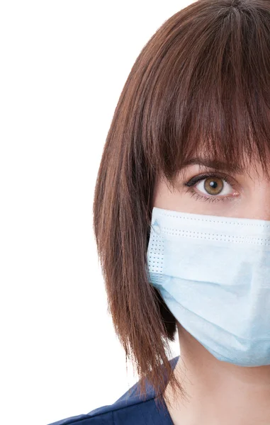 Portrait of half face of a female doctor — Stock Photo, Image