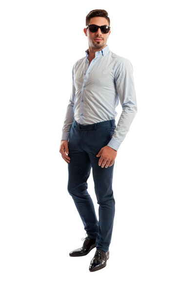 Male model wearing casual business clothes