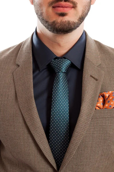 Närbild av snygg kostym och slips — Stockfoto