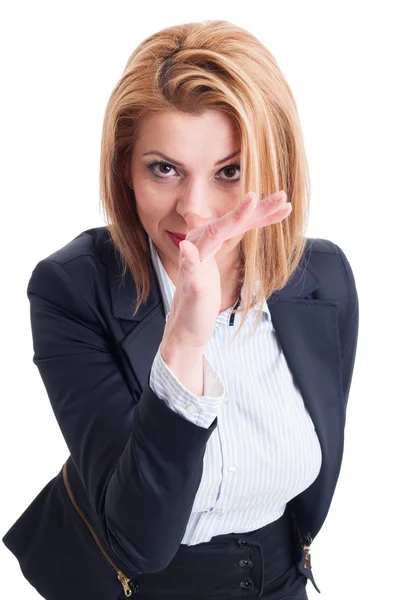 Business woman making fun of competition — Stock Photo, Image