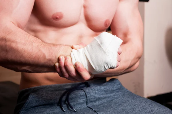 Hand joint bandaged — Stock Photo, Image