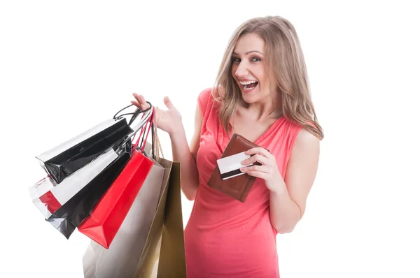 Excited shopping lady — Stock Photo, Image