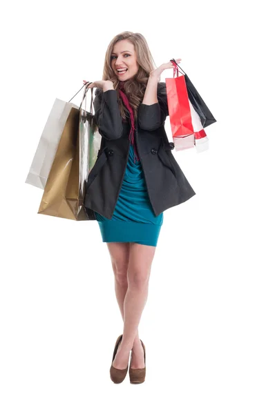 Shopping lady with beautiful smile Royalty Free Stock Photos