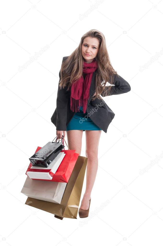 Dissapointed shopping woman